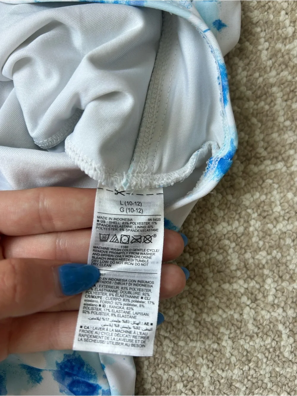 Old Navy Blue and White Tie-Dye Girls Two-Piece Swim Set